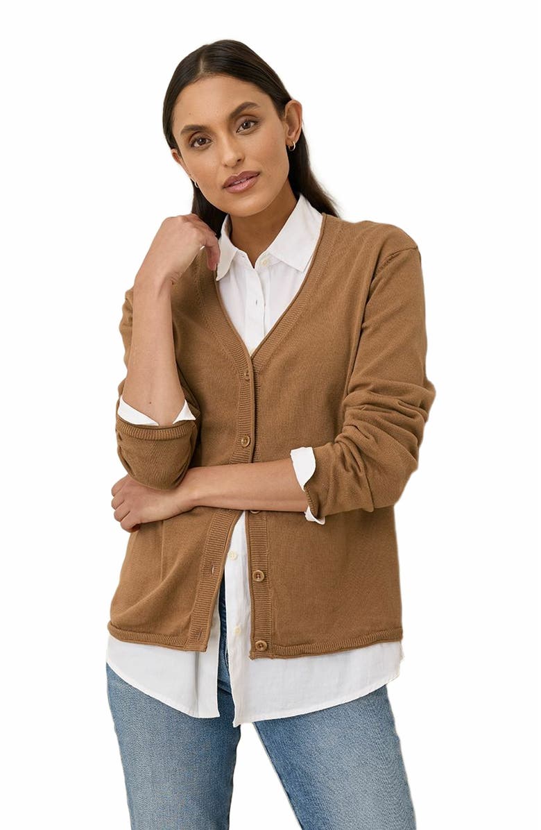 Pact Organic Cotton Classic Fine Knit V-Neck Cardigan, Main, color, 
