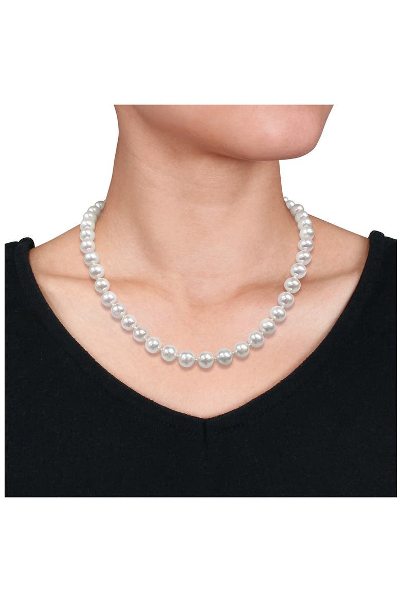 Cultured Pearl Necklace, 9–10mm, Alternate, color, WHITE