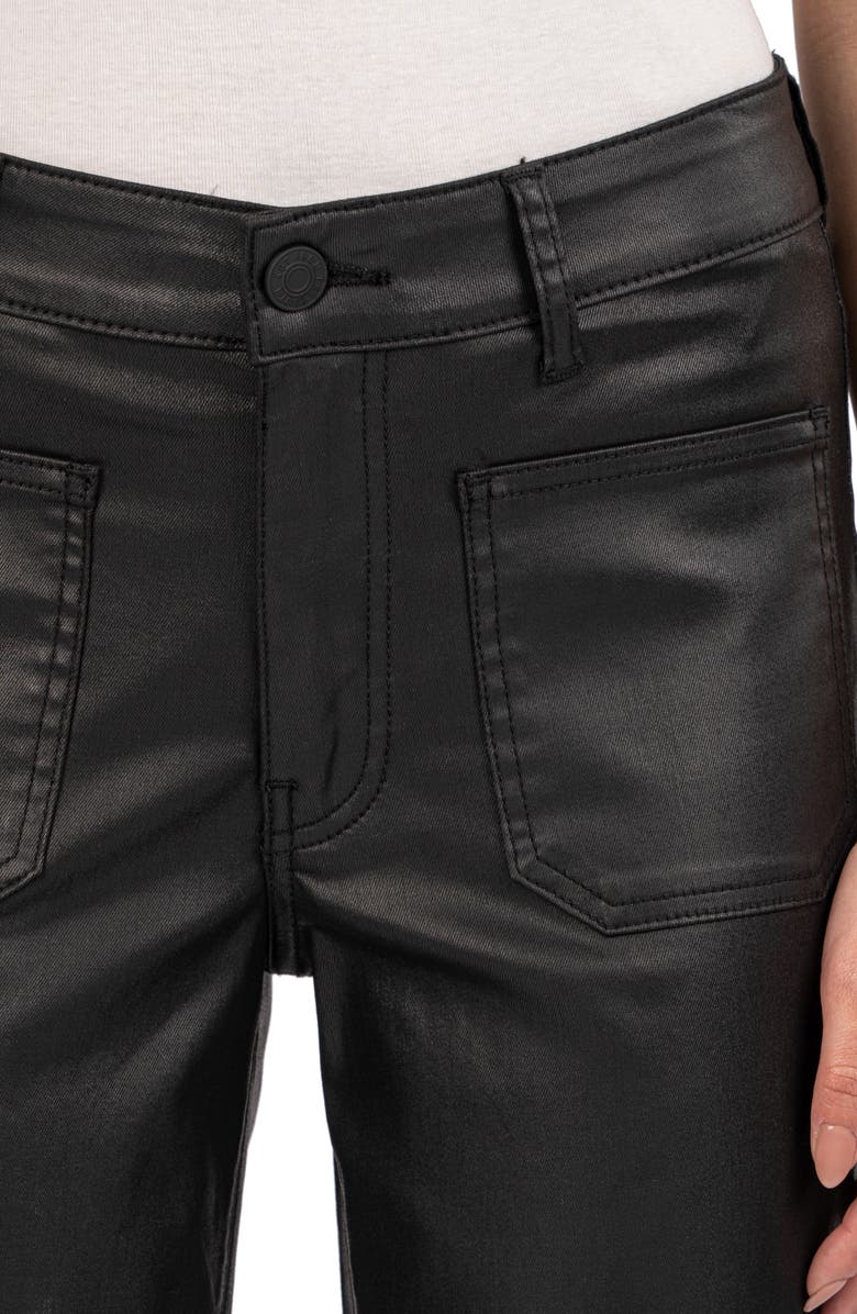 KUT from the Kloth Stella Fab Ab Raw Hem Coated Flare Jeans, Alternate, color, 