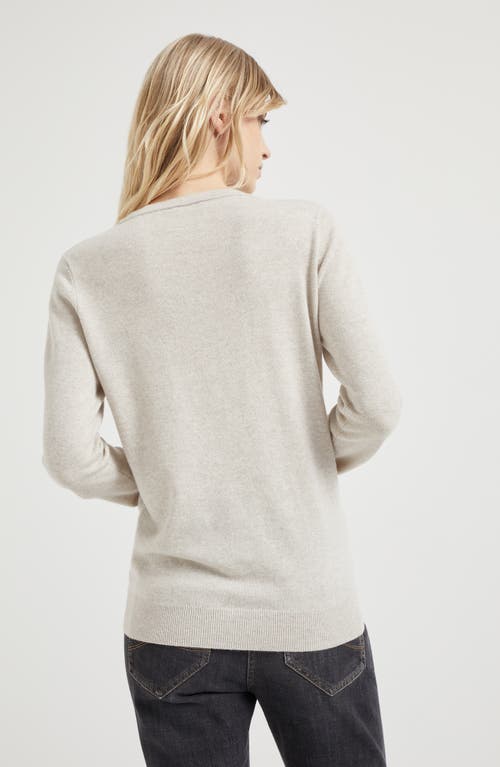 Brunello Cucinelli Round-collar And Long-sleeved Sweater In Oyster