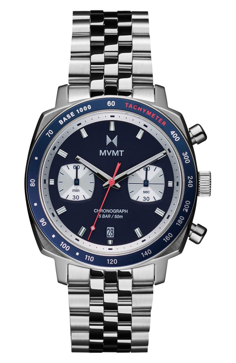 MVMT Mulholland Racer Bracelet Watch, 42mm, Main, color, Silver