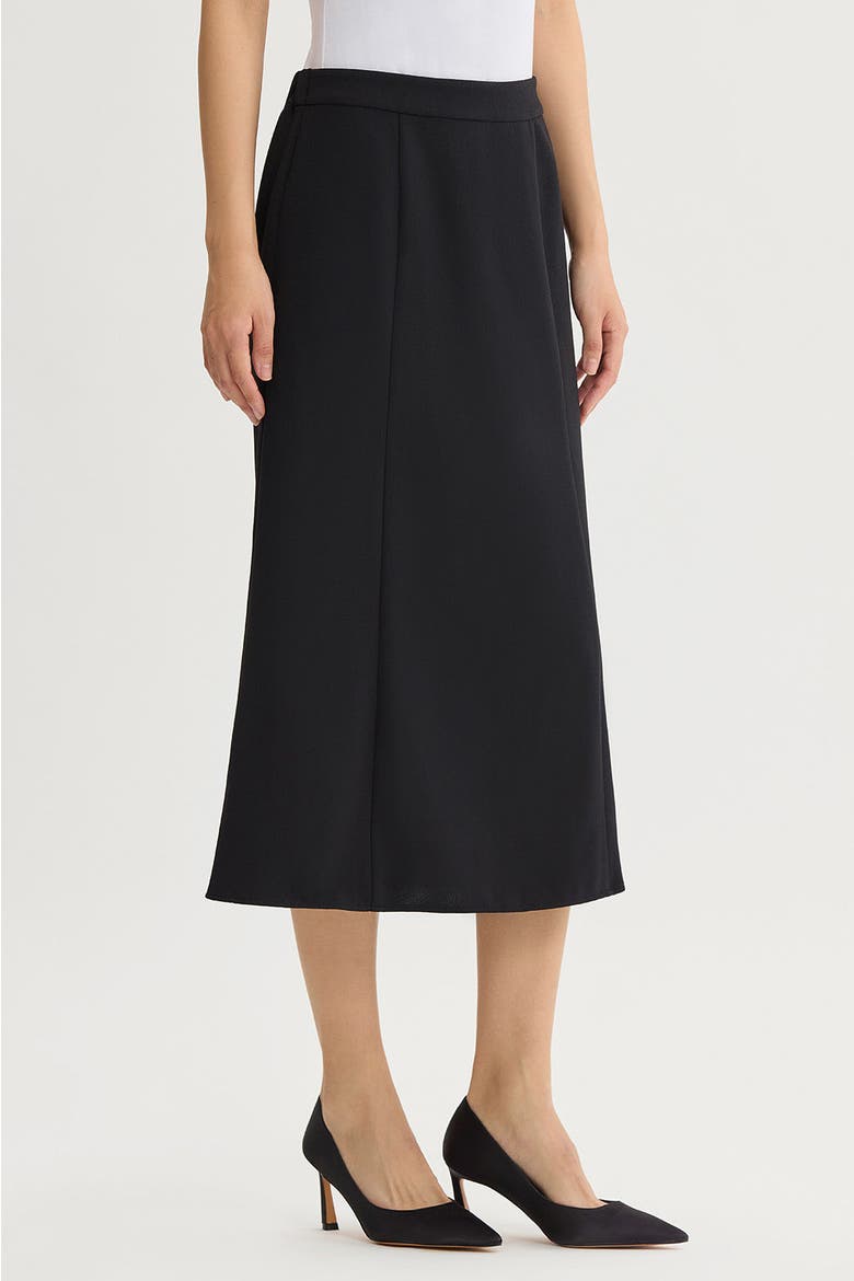 A-Line Stretch Deco Crepe Maxi Skirt, Alternate, color, Black