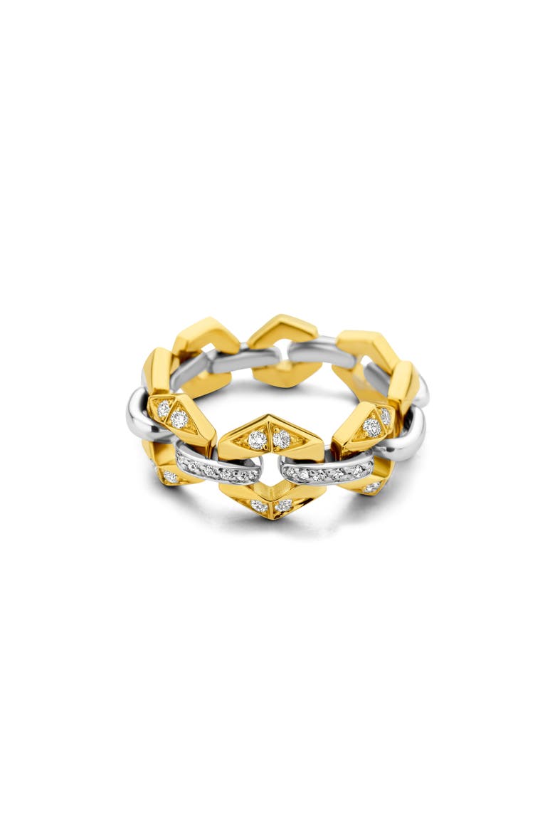 Flow Diamond Link Ring, Main, color, GOLD