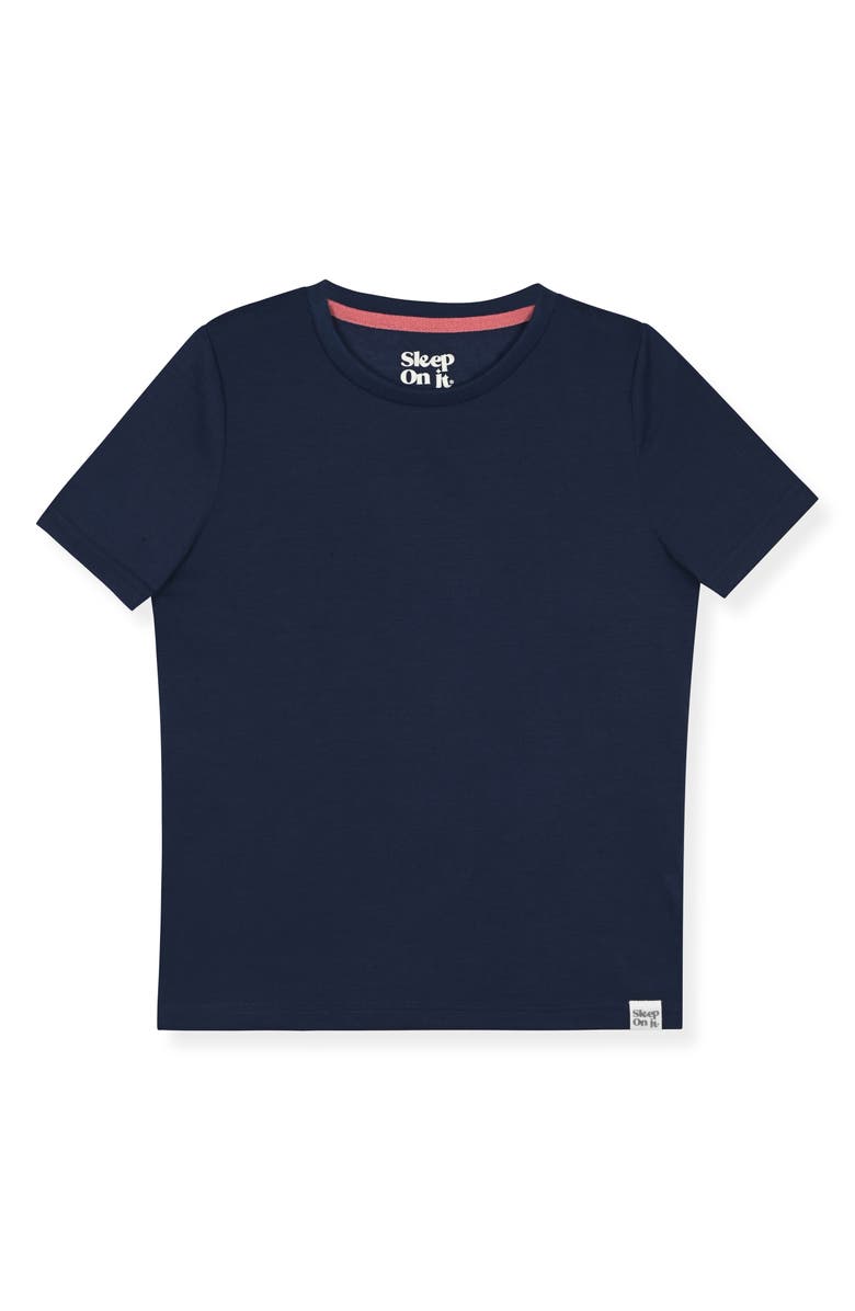 SLEEP ON IT Kids' T-Shirt & Pajama Shorts Set, Alternate, color, Navy