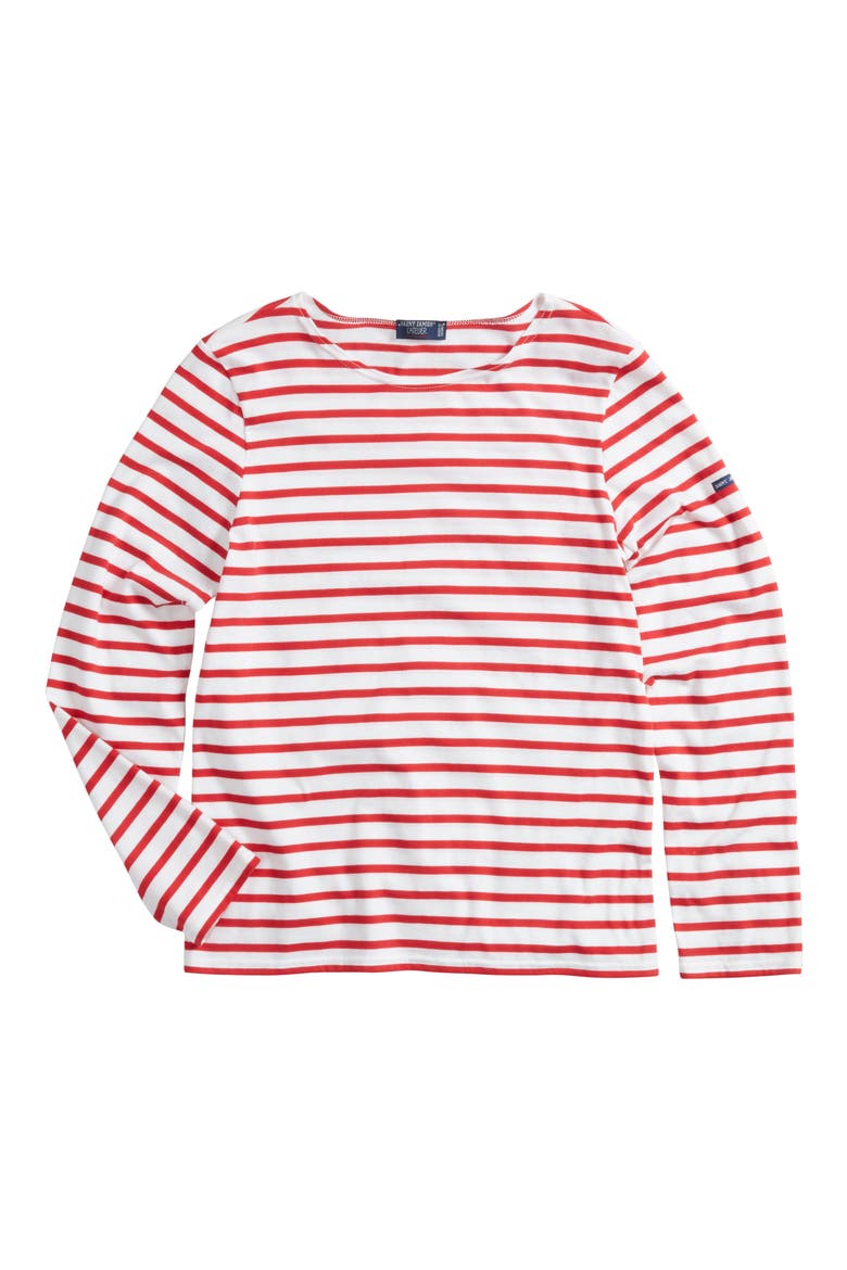 MINQUIERS MODERN - Breton Striped Shirt, Main, color, WHITE/ RED