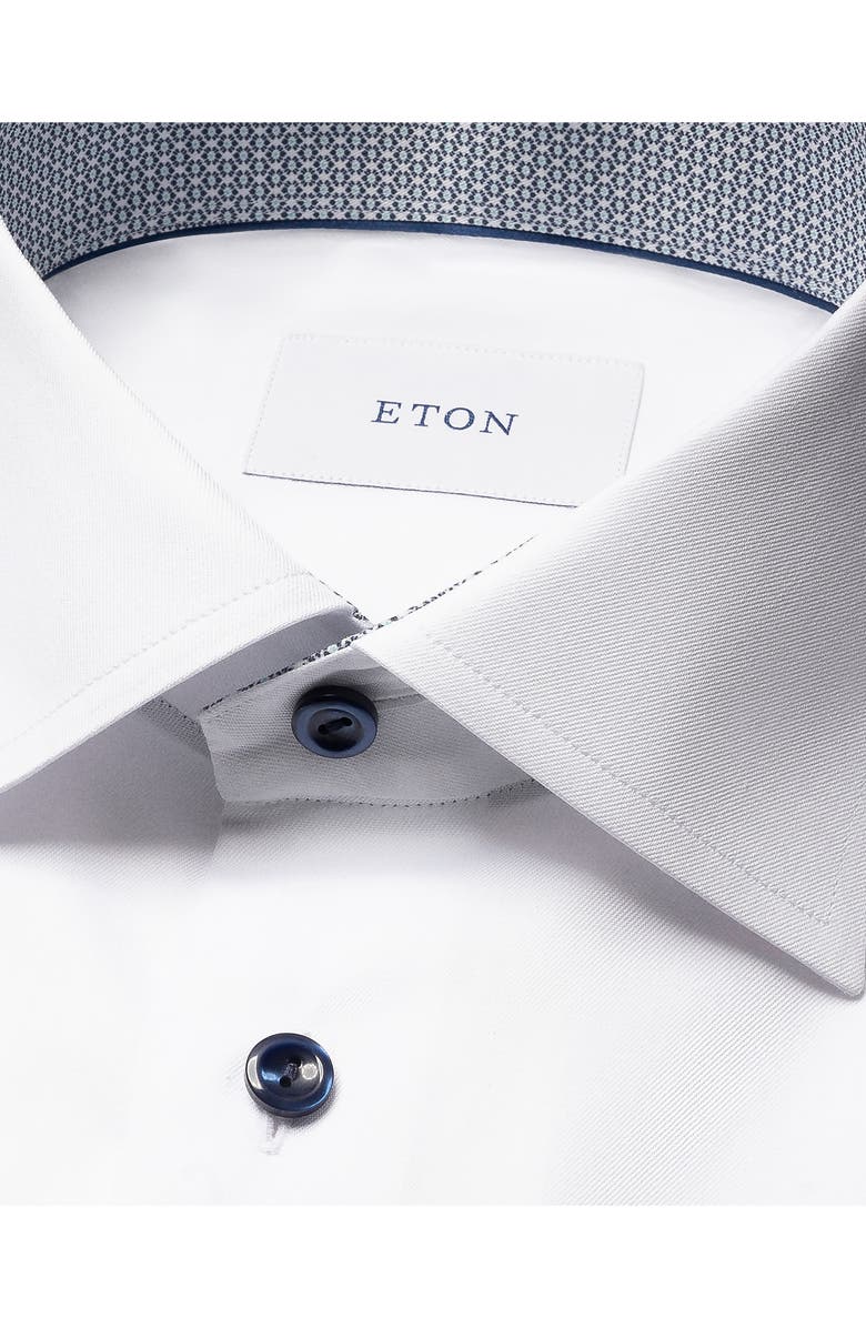 Eton Slim Fit Signature Twill Button-Up Shirt, Alternate, color, White