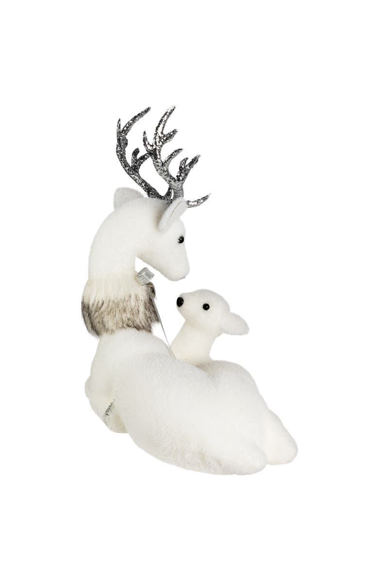 Northlight Laying Reindeer Mom and Calf Christmas Figurine - 11.5", Alternate, color, White