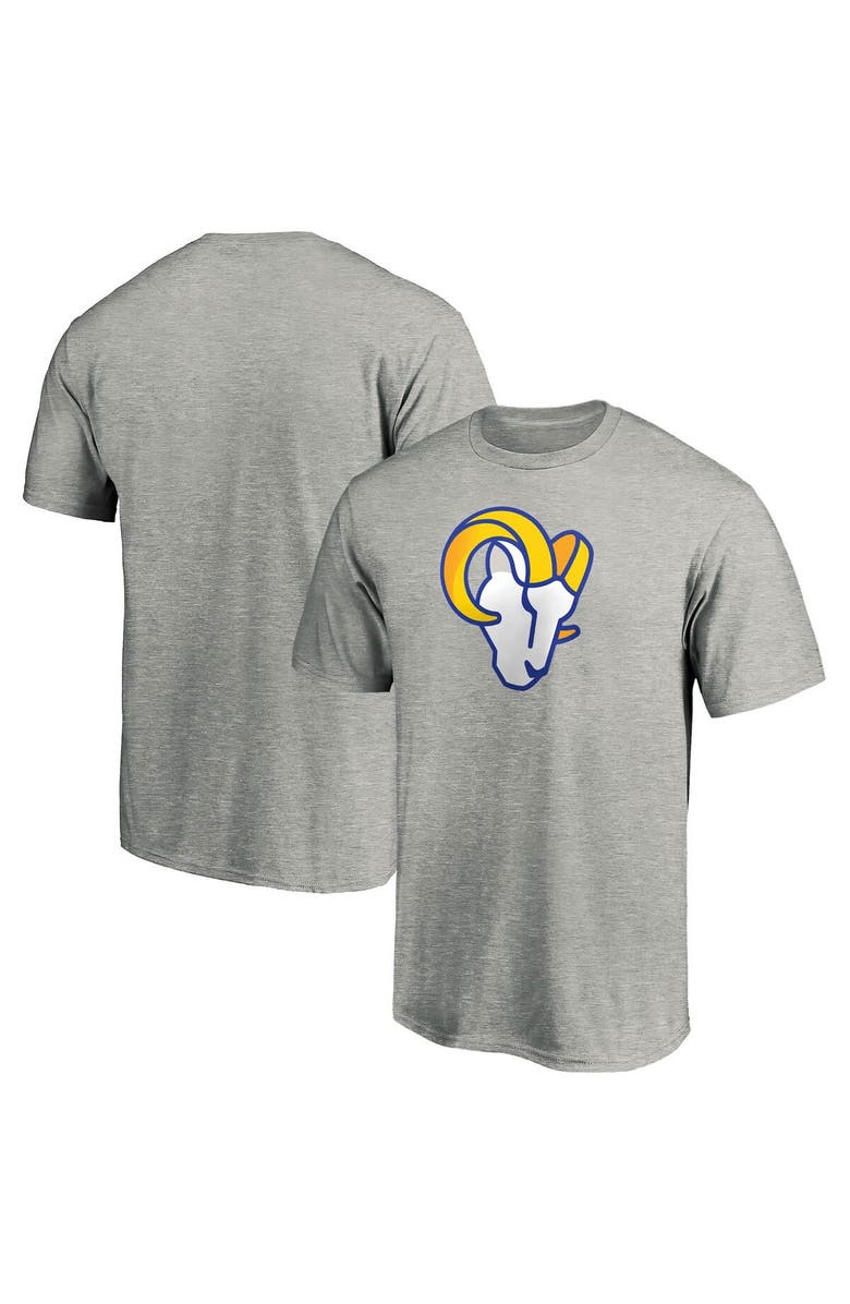 FANATICS Men's Fanatics Branded Heathered Gray Los Angeles Rams Primary Logo T-Shirt, Main, color, Heather Gray