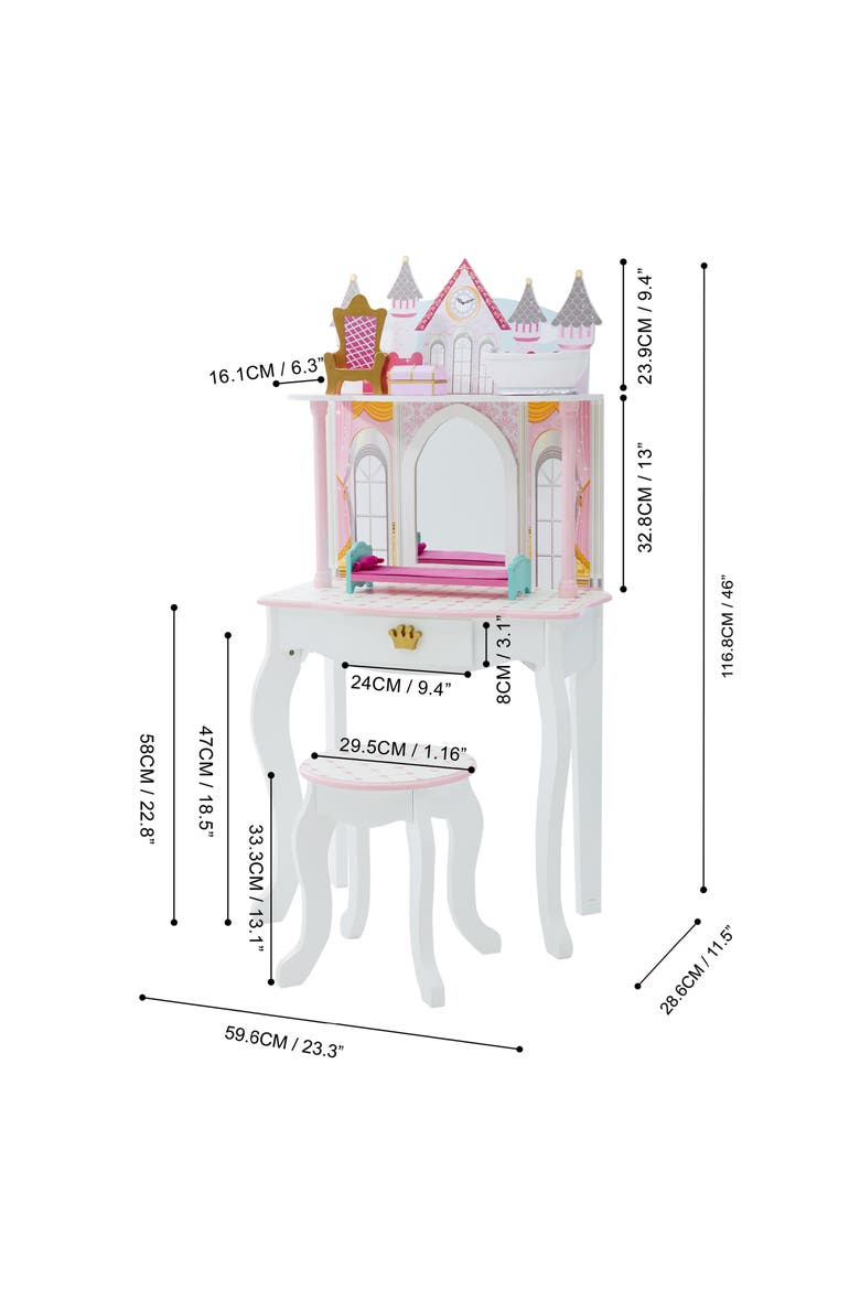 Dreamland Castle Vanity Set, Alternate, color, ASSORTED