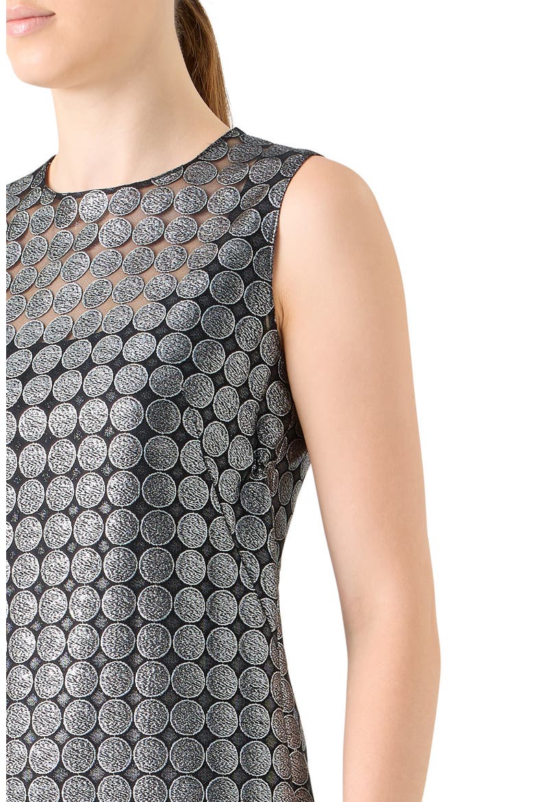 Metallic Dot Semisheer Sleeveless Dress, Alternate, color, BRUSHED STEEL