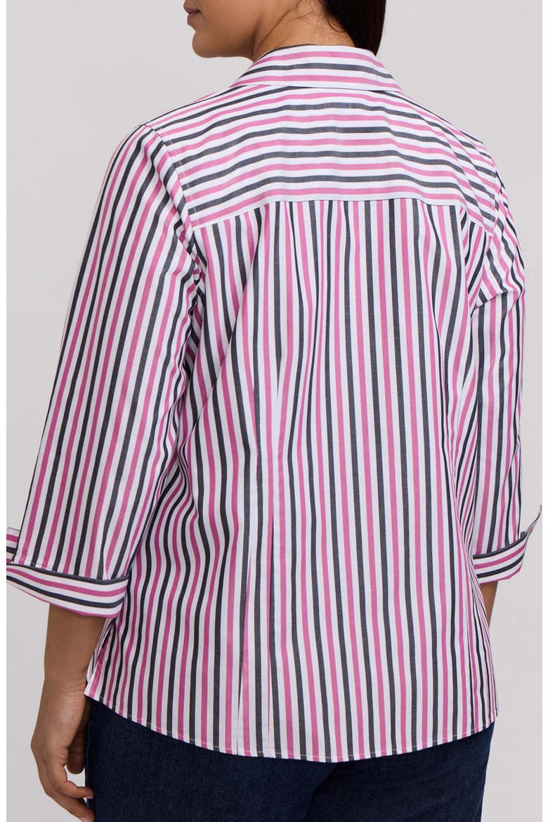 Taylor Stripe Cotton Button-Up Shirt, Alternate, color, POMEGRANATE RED/ MULTI
