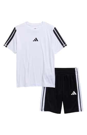 adidas Kids' 3-Stripes Recycled Polyester T-Shirt & Shorts Set