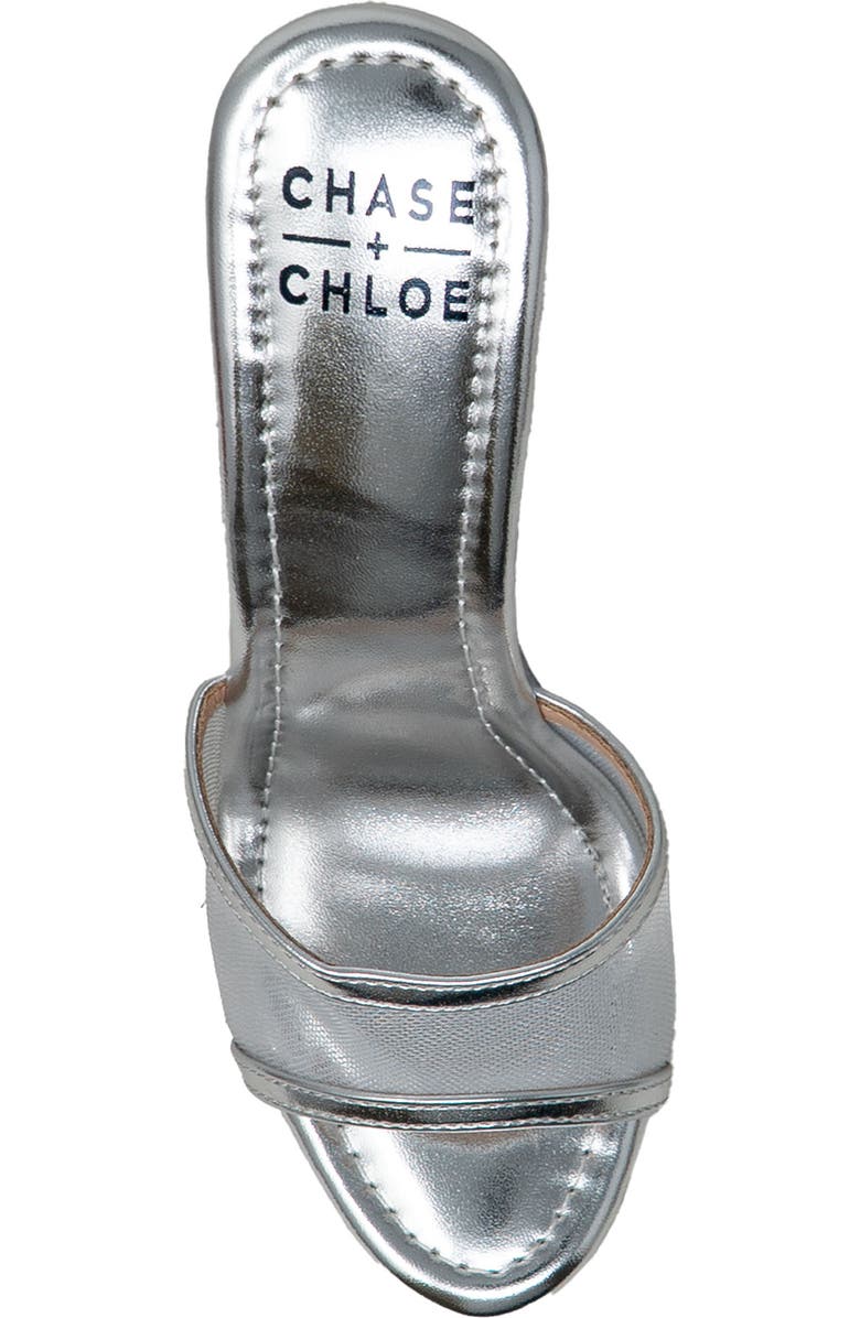 CHASE AND CHLOE Mesh Strap Platform Sandal, Alternate, color, Silver
