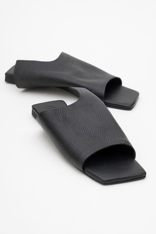 Forever & Always Shoes Orianna Leather Slide Sandal In Black