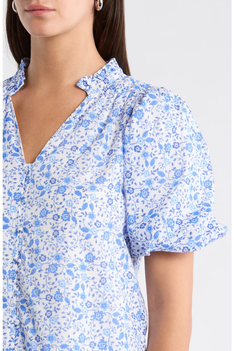 Maisie Floral Print Top, Alternate, color, WHITE-BLUE-COMBO