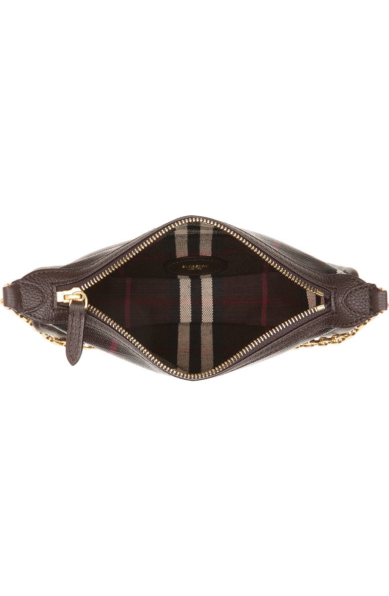 Burberry Mini Highlands Check Coated Canvas Shoulder Bag, Alternate, color, Mahogany