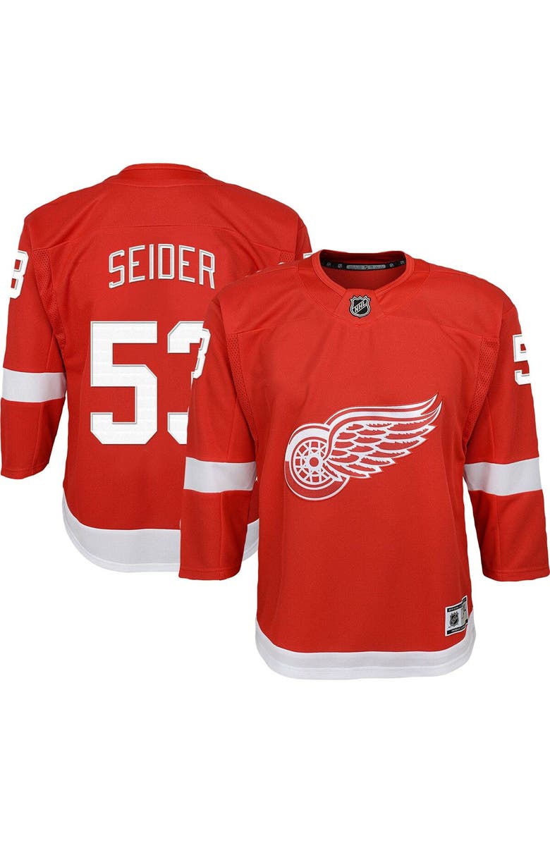 Outerstuff Youth Moritz Seider Red Detroit Red Wings 2022/23 Premier Player Jersey, Main, color,
