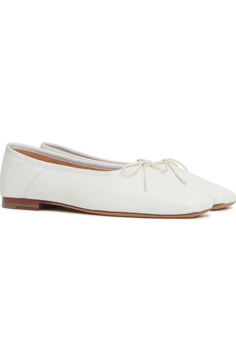 Mansur Gavriel Square Toe Ballerina Flat, Main, color, Bianca