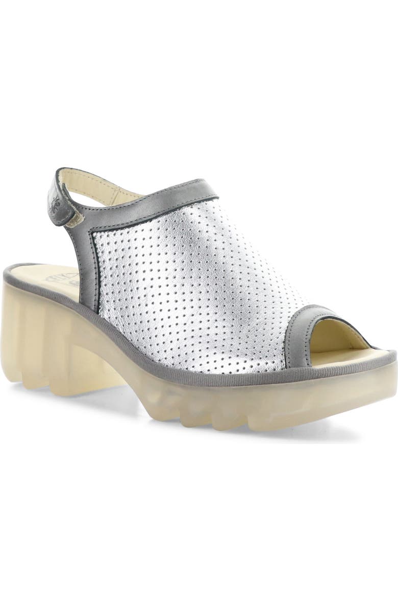 Fly London Teif Platform Sandal, Main, color, Silver/ Plomo