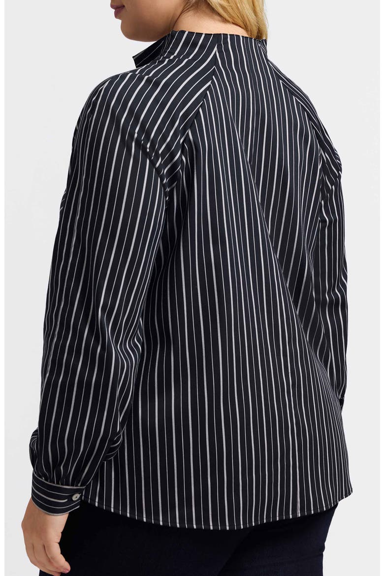 Daphne Stripe Stretch Cotton Blend Pullover Shirt, Alternate, color, BLACK/ WHITE