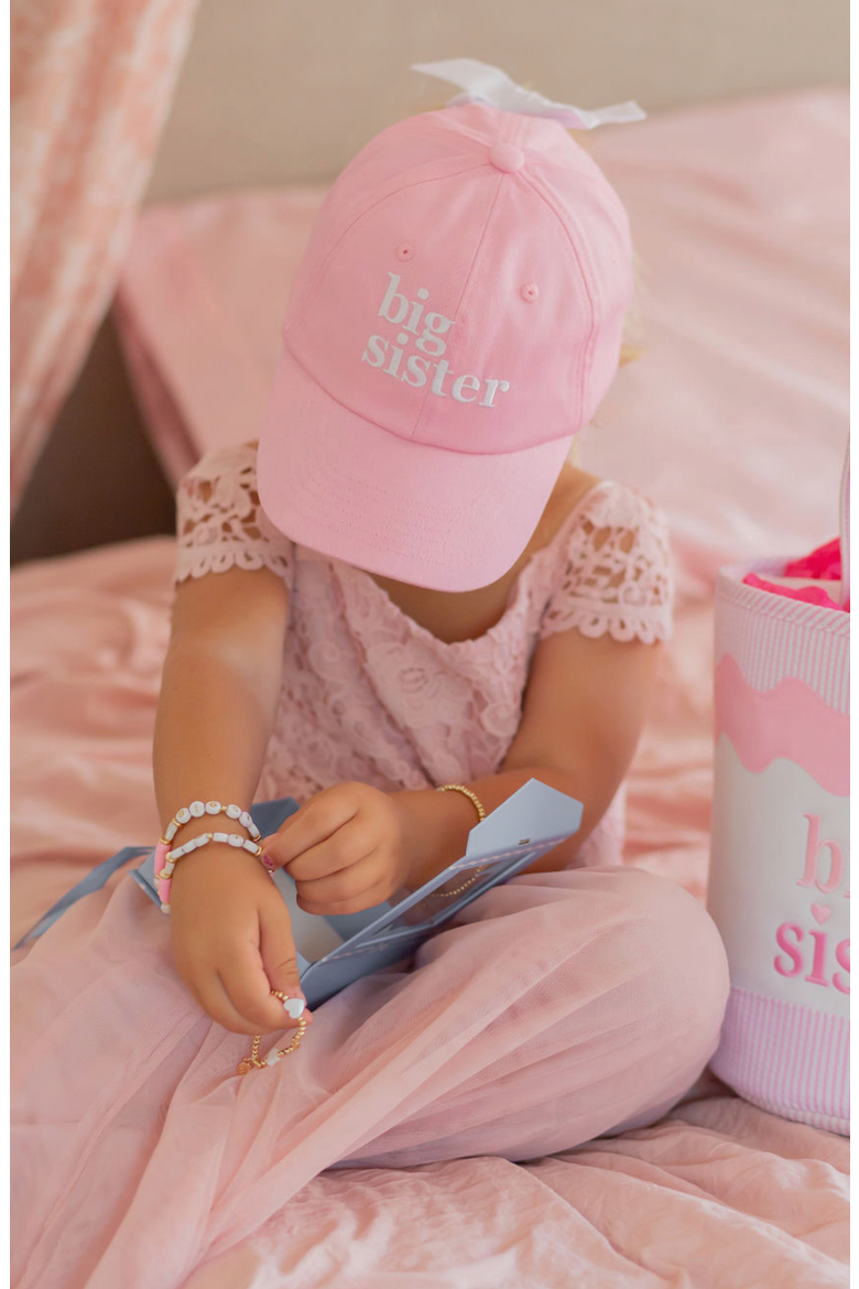 Big Sister Twill Bow Baseball Hat, Alternate, color, Pink