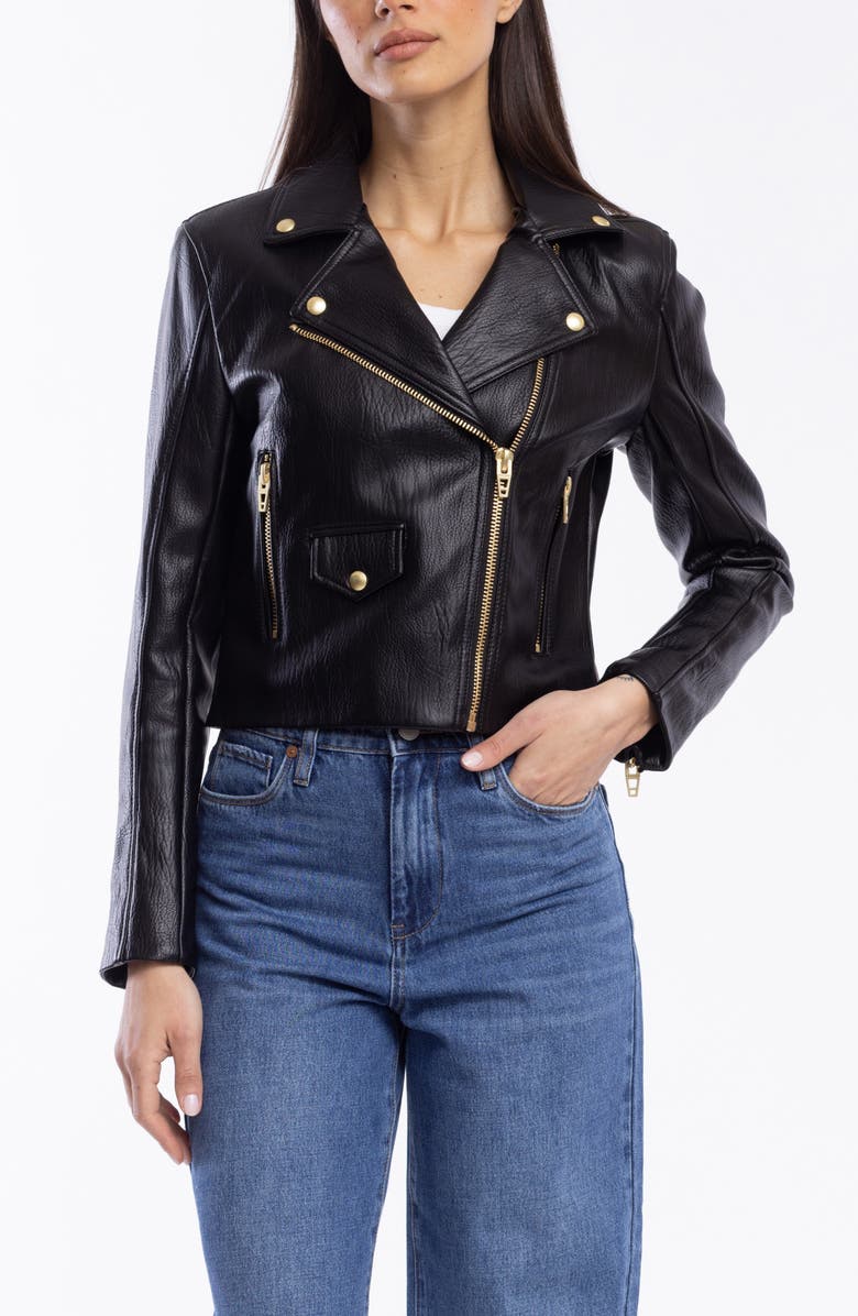 BLANKNYC Faux Leather Moto Jacket, Alternate, color, 