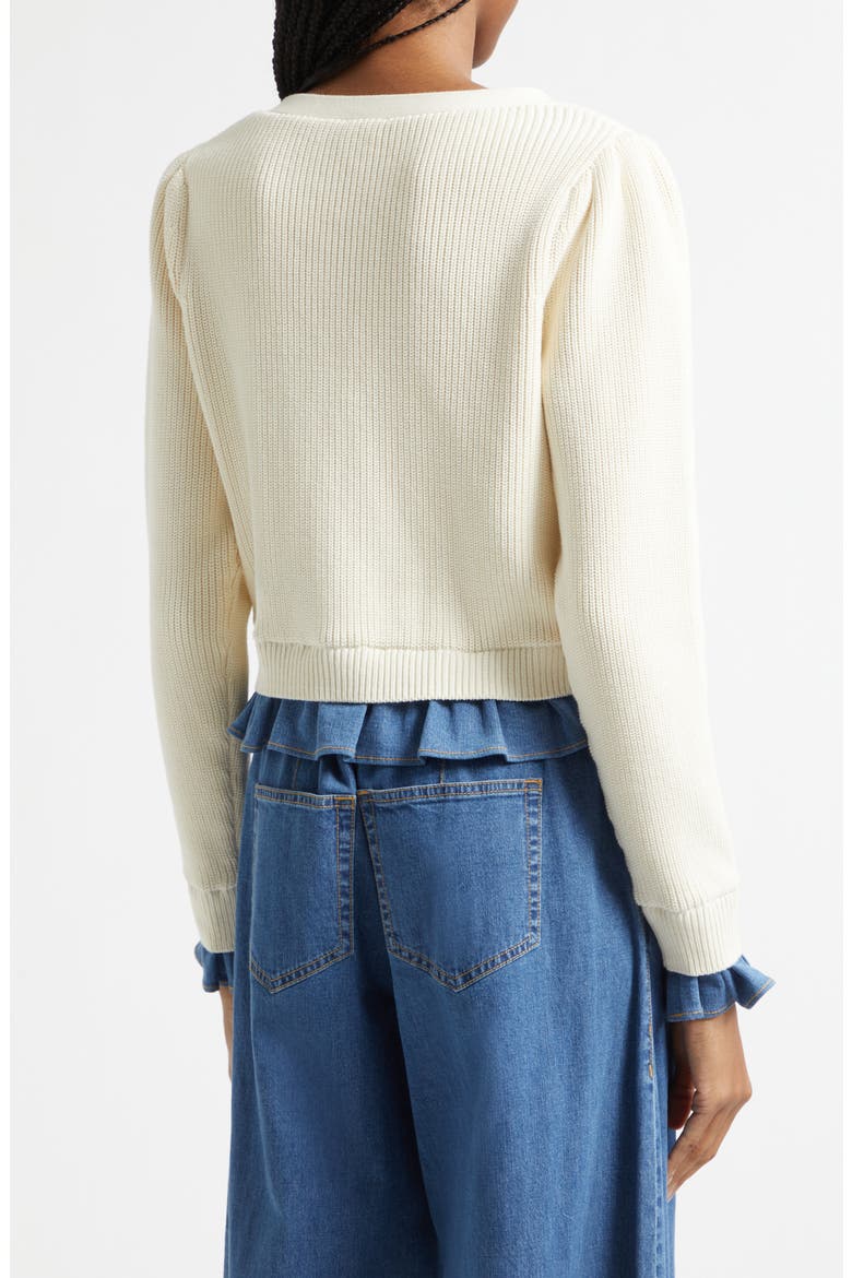 Lilly Cardigan, Alternate, color, IVORY/ LIGHT WASH