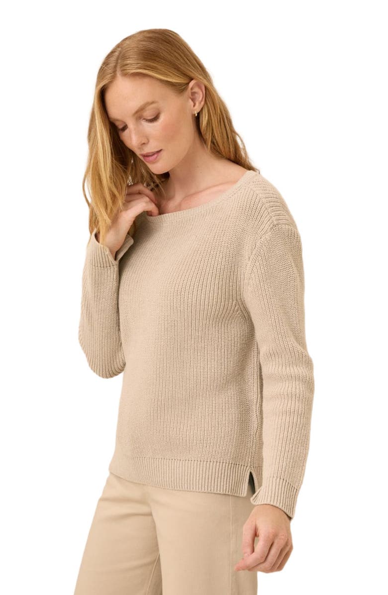 Pact Luxe Knit Boatneck Sweater, Alternate, color, Flax Heather