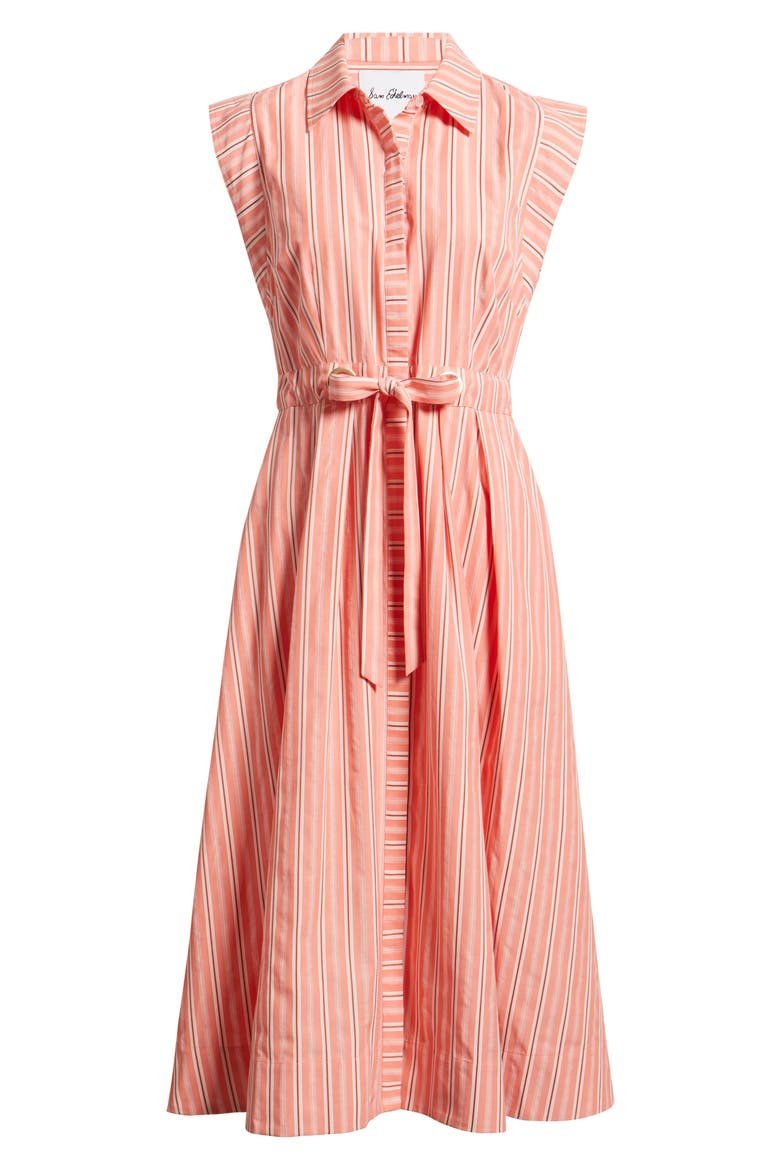Mix Stripe Shirtdress, Alternate, color, ORANGE
