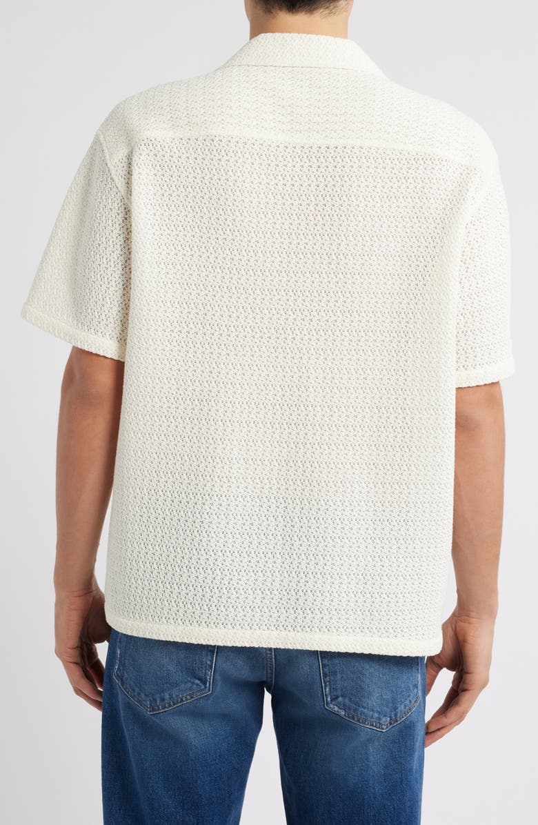 FRAME Open Weave Camp Shirt, Alternate, color, Cream