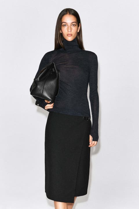 Merino Wool Turtleneck Top