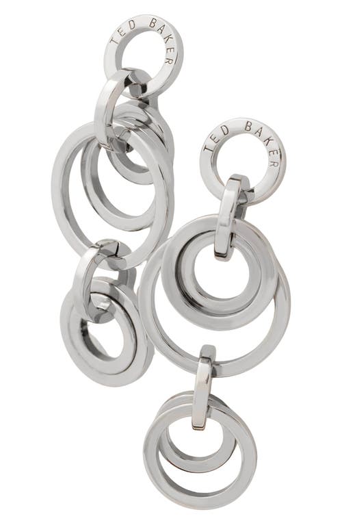 Ted Baker Huliet Multi Hoop Drop Earrings In Silver Tone/plain Metal