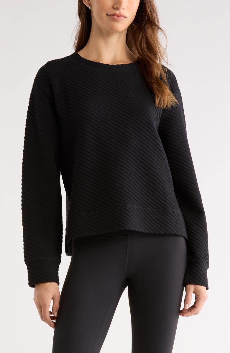 Zella Ottoman Twill Sweater, Main, color, Black