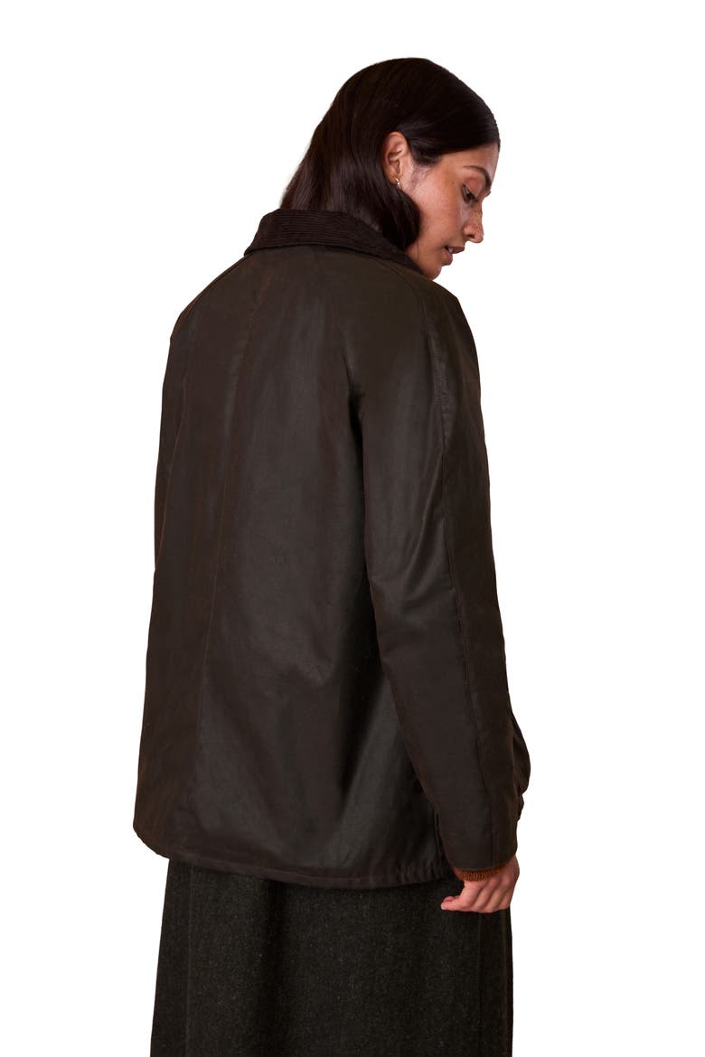 Raglan Sleeve Waxed Jacket, Alternate, color, Chocolate