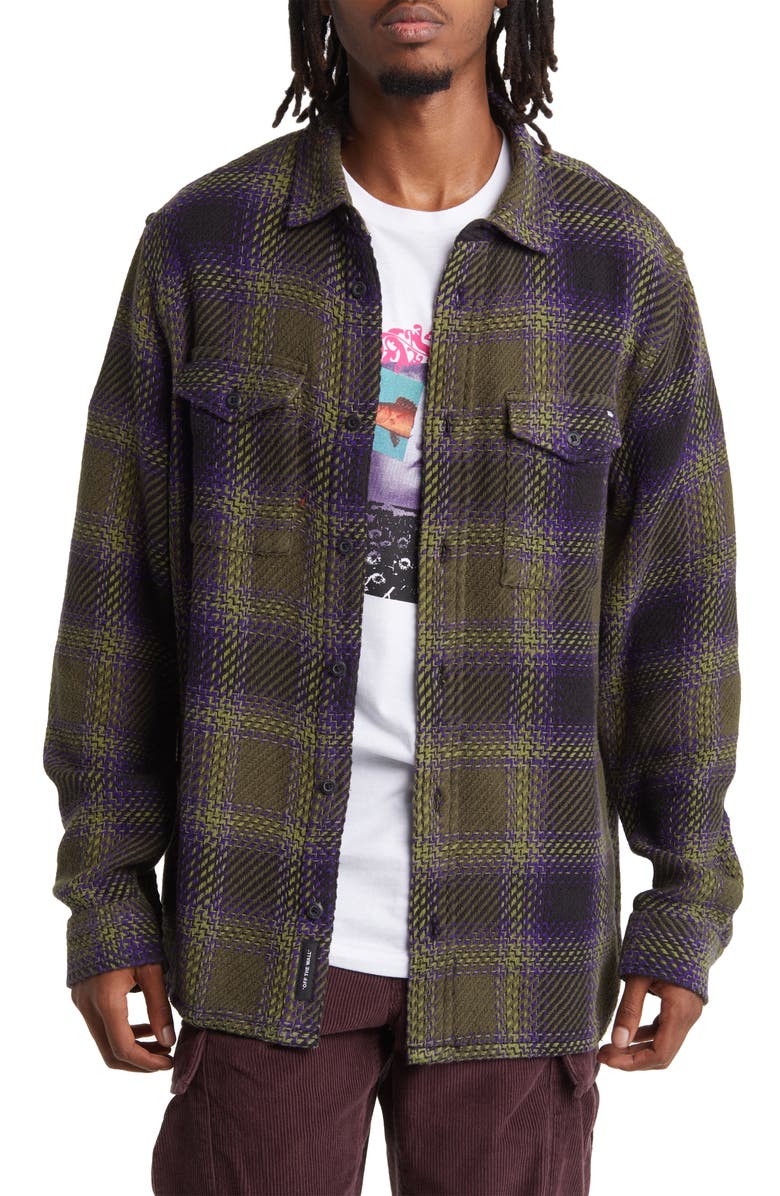 Vans Saviano Plaid Button-Up Overshirt, Main, color,