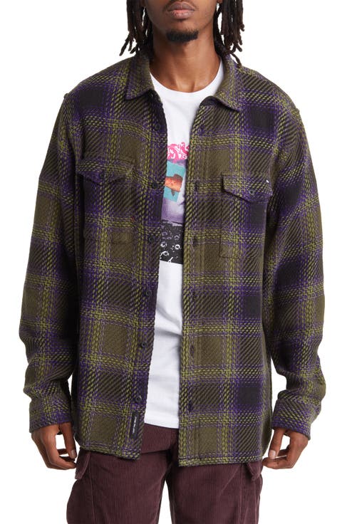Saviano Plaid Button-Up Overshirt