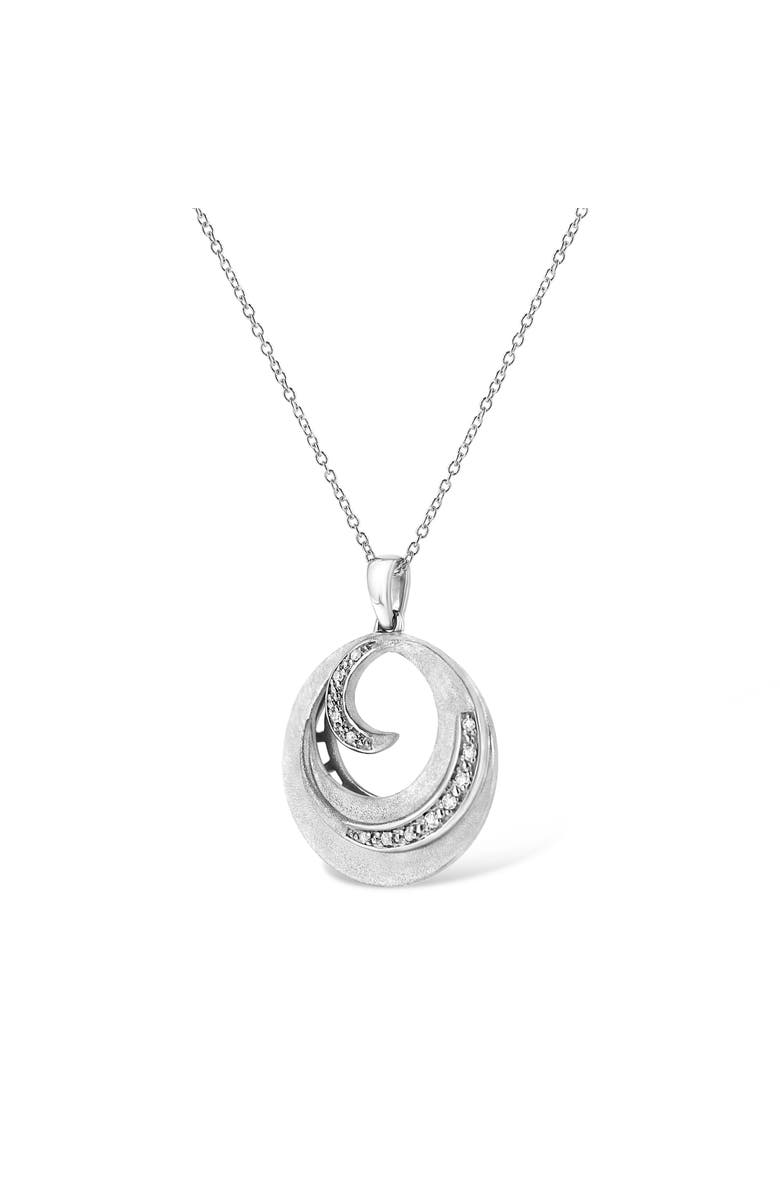 Haus of Brilliance .925 Sterling Silver Pave-Set Diamond Accent Fashion Circle Pendant Necklace, Alternate, color, White
