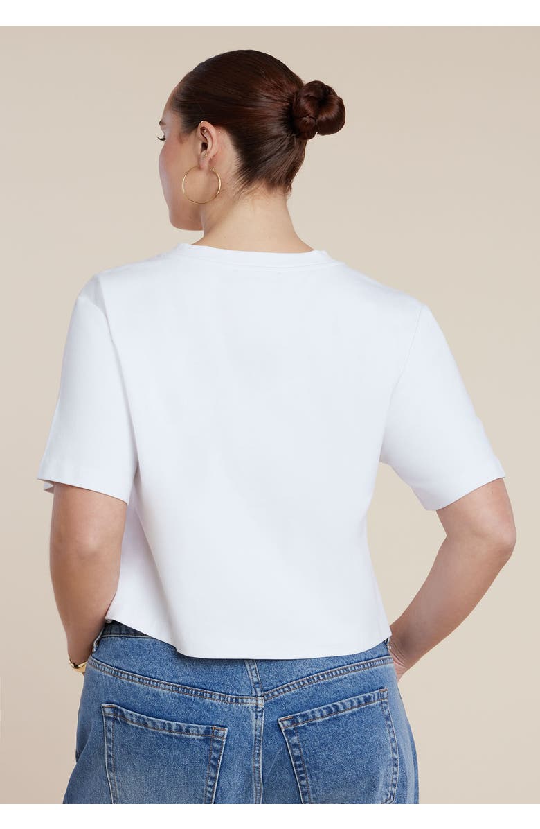 ELOQUII Bustier Seam Detail Tee, Alternate, color, Optic White