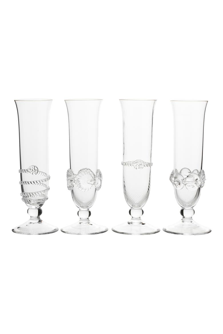 Heritage Set of 4 Assorted Champagne Flutes, Main, color, CLEAR