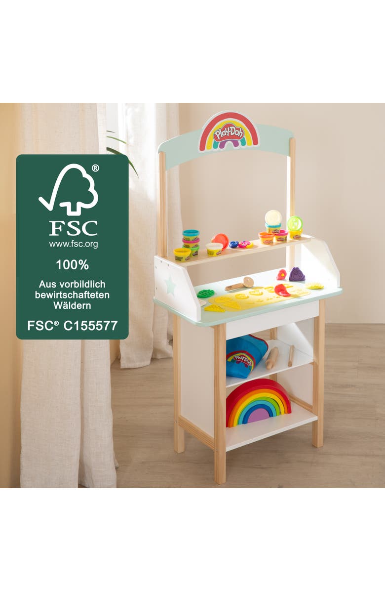 PLAY-DOH Playdoh Ice Cream Stand Play Center With 12 Containers 
Wooden Tools, Age 3+, Alternate, color, Multicolored