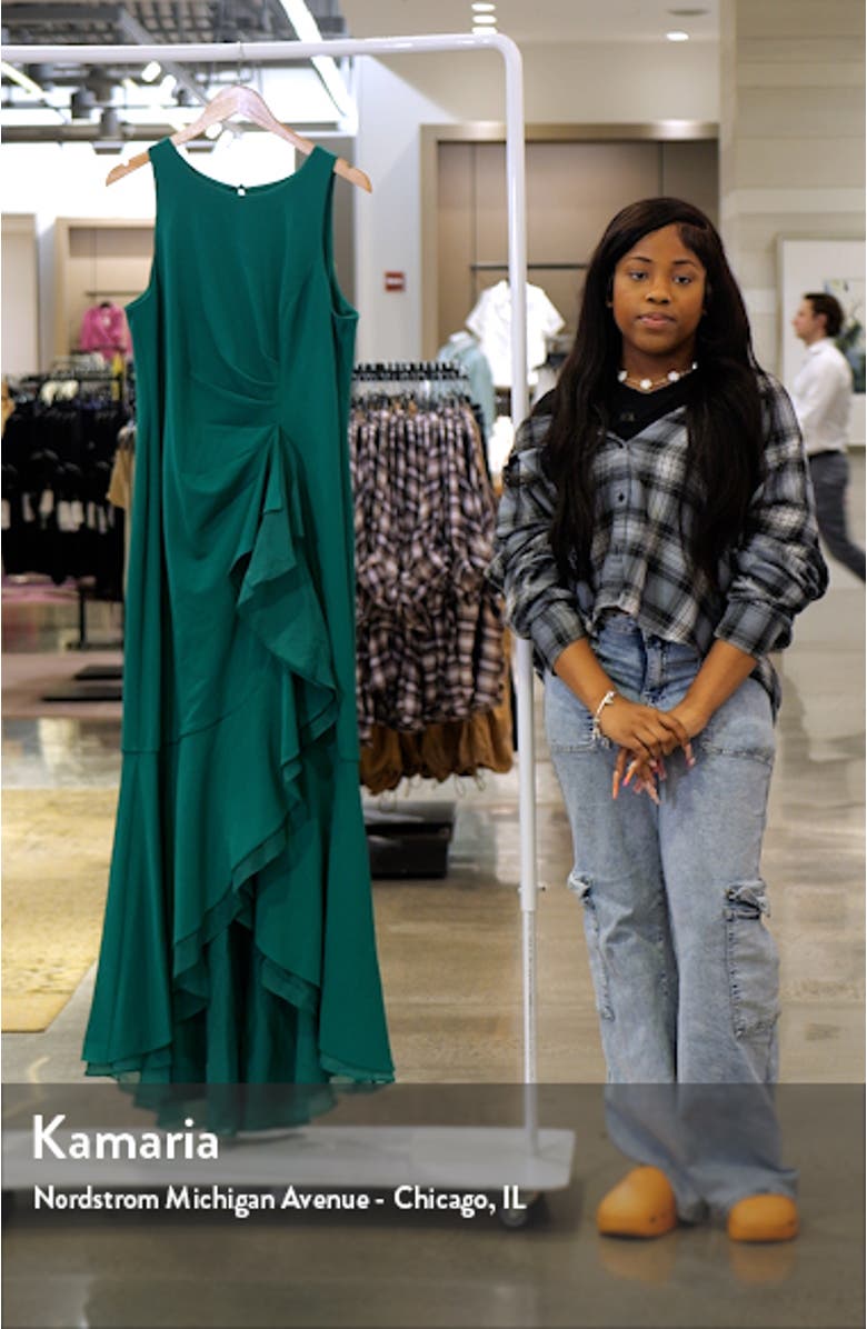 Ruffle Crepe Mermaid Gown, sales video thumbnail