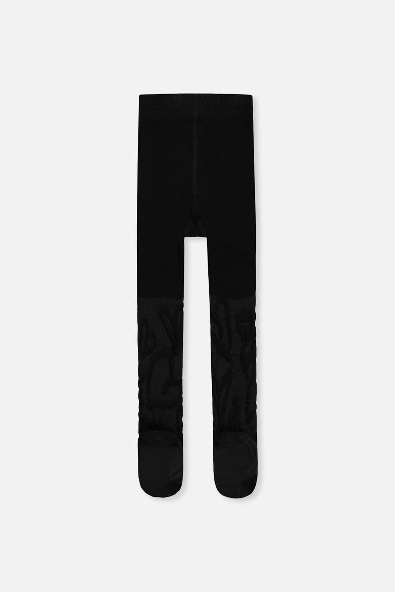 Knit Textured Smooth Stretch Tights, Alternate, color, Black