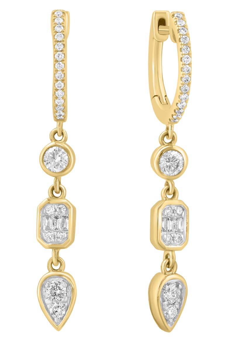 Diamond Drop Earrings, Alternate, color, WHITE