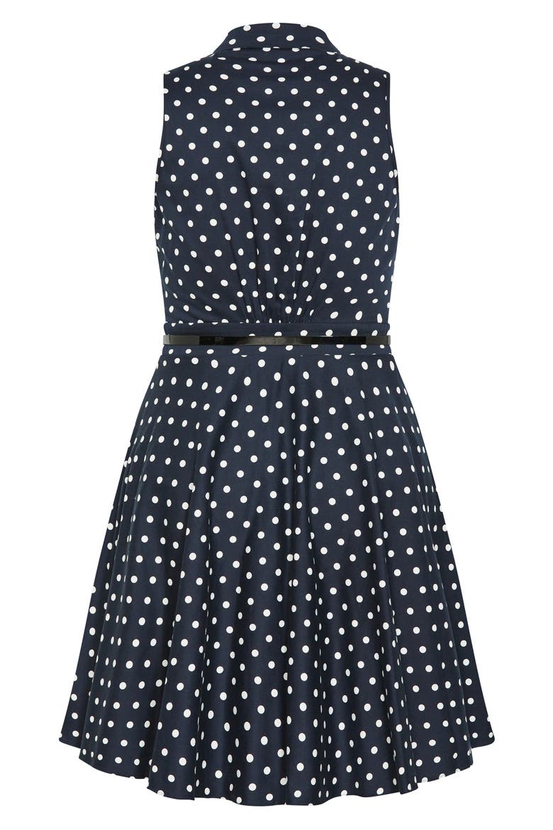 Nellie Polka Dot Sleeveless Dress, Alternate, color, NAVY SPOT
