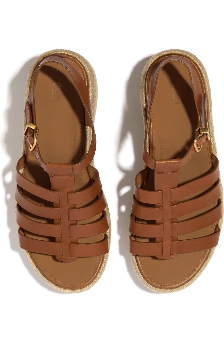 FitFlop Espadrille Platform Wedge Sandal, Alternate, color, Deep Tan