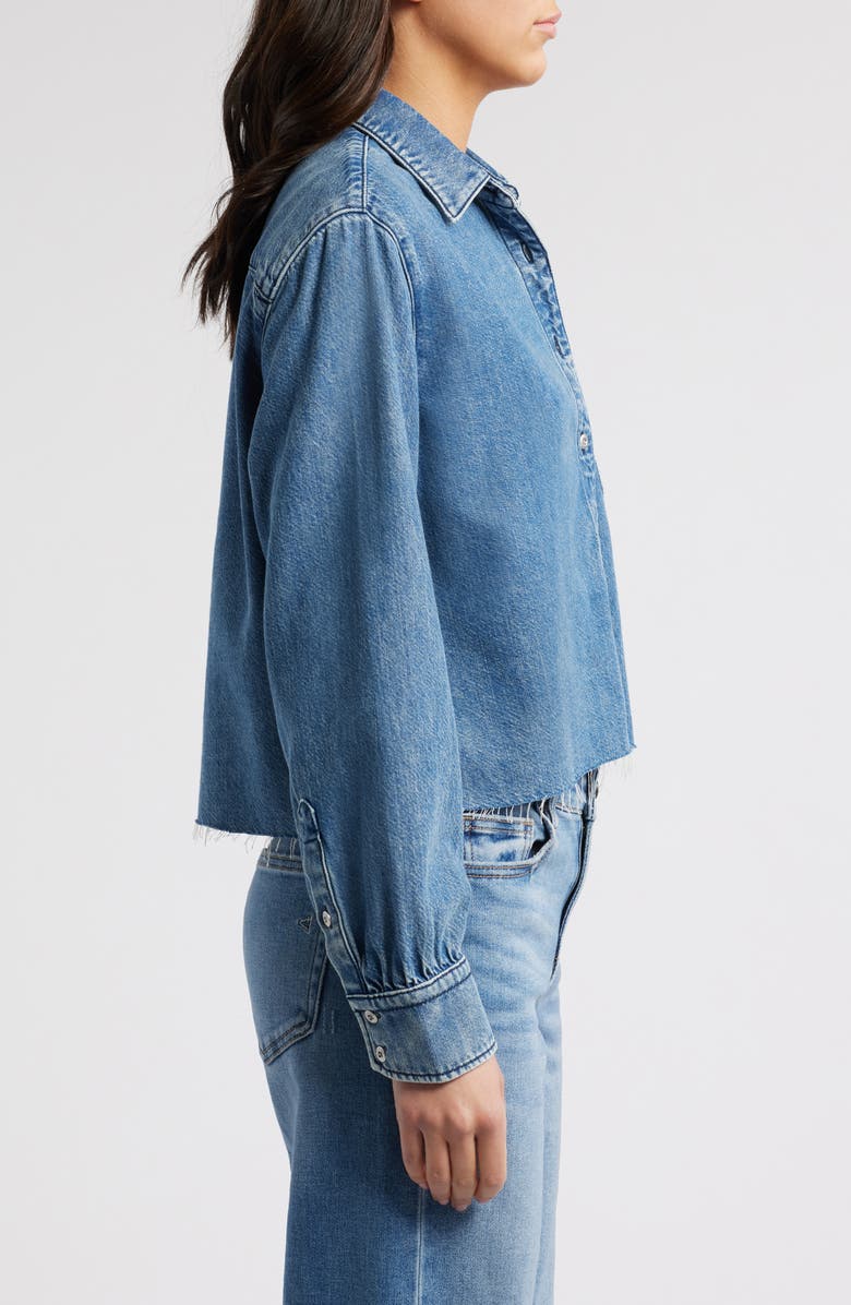 rag & bone Featherweight Crop Denim Button-Up Shirt, Alternate, color, 