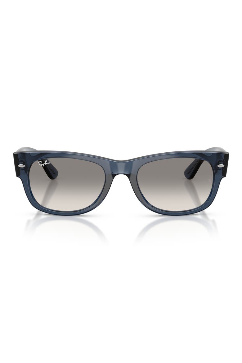 Mega Wayfarer II 52mm Gradient Square Sunglasses, Main, color, DARK BLUE / CLEAR GREY