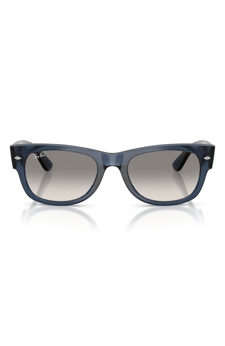 Ray-Ban Mega Wayfarer II 52mm Gradient Square Sunglasses, Main, color, Dark Blue / Clear Grey