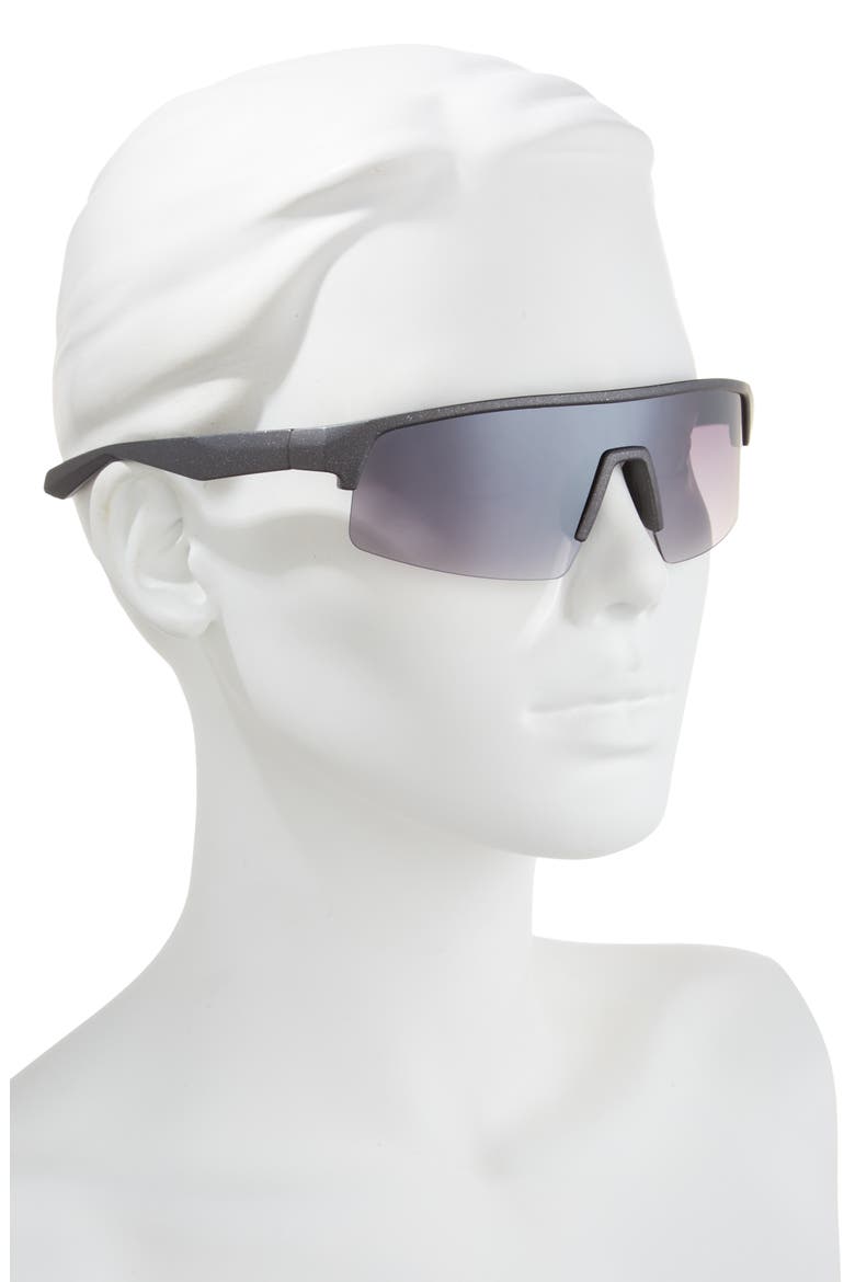 Half Rim Sport Shield Sunglasses, Alternate, color, MATTE BLACK