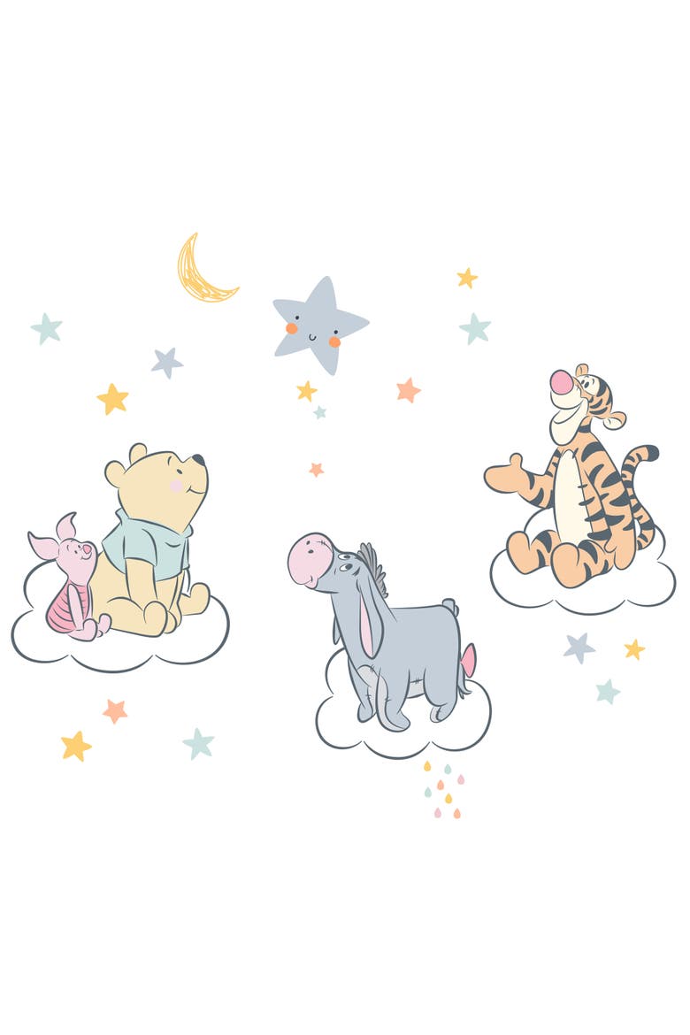 Disney Baby Winnie the Pooh Hugs Piglet/Eeyore/Tigger Wall Decals, Main, color, Multicolor